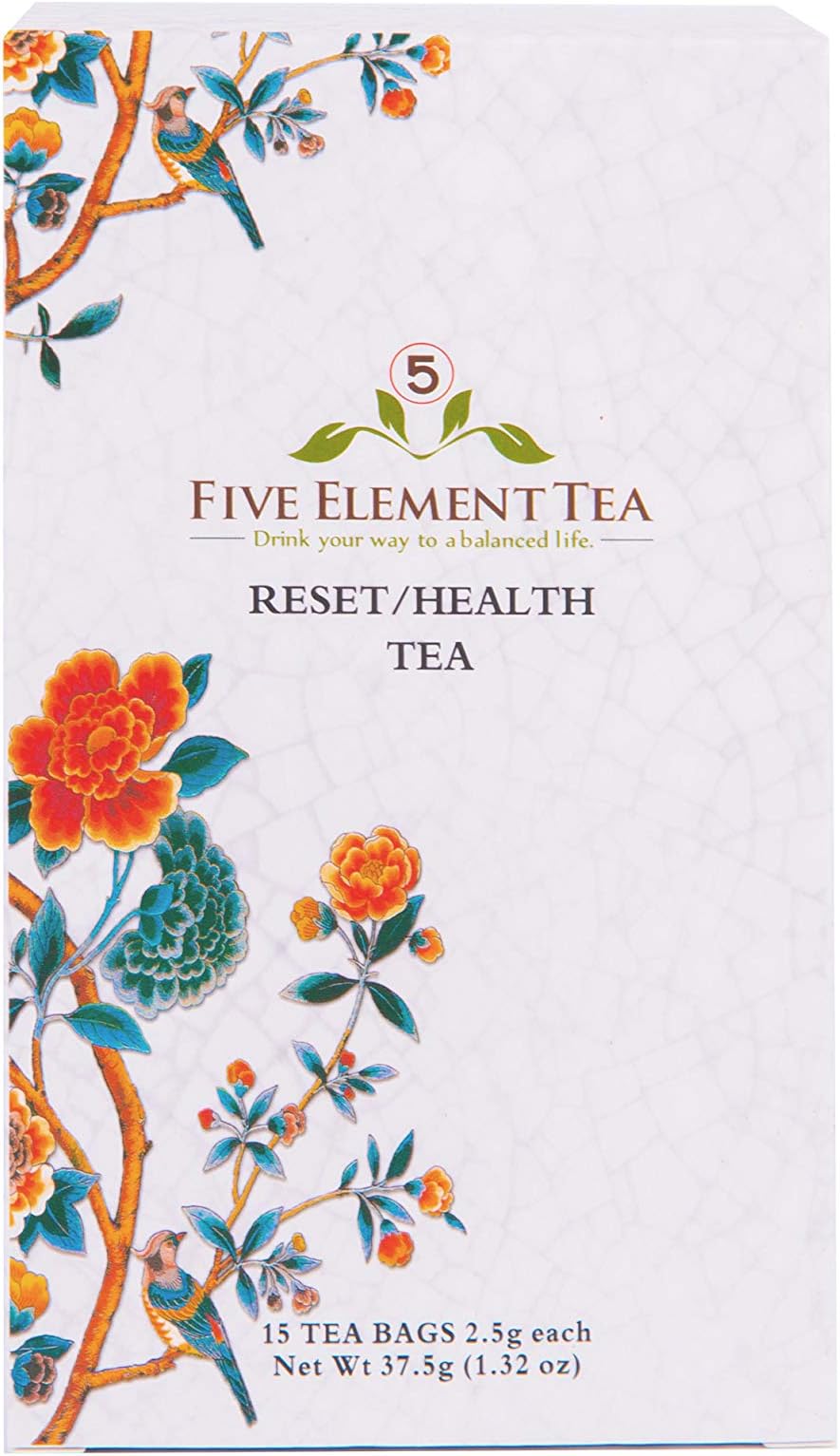 5 Element Tea - Reset Health Tea to Lower Serum Cholesterol, Reduce Blood Pressure, and Strengthen Digestion