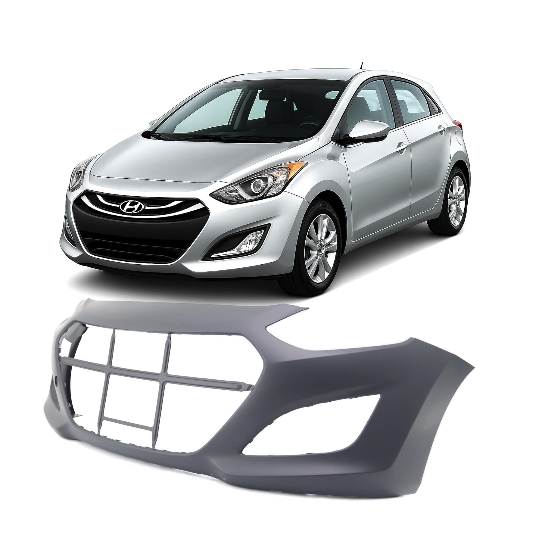 FitParts Compatible with Hyundai Elantra 2013–2017 Front Bumper Cover