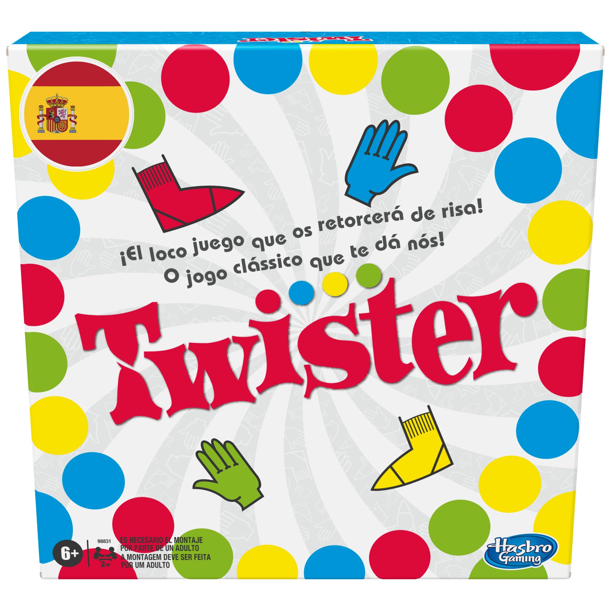 Hasbro Gaming Twister Jeu pour Enfants à partir de 8 Ans, Multicolore