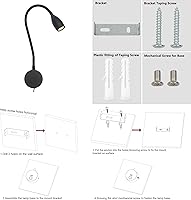 Vista 17 de Luz de lectura regulable con enchufe, para cabecero de noche, luz de lectura direccional de cuello de cisne, salida de 3 W