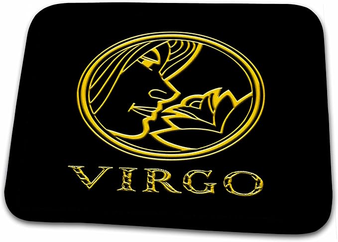 3dRose Bathroom Bath Rug Mat - Virgo Zodiac Symbol. Image of a Woman in a Round Frame. Gift, Charm Alexis Design - Zodiac