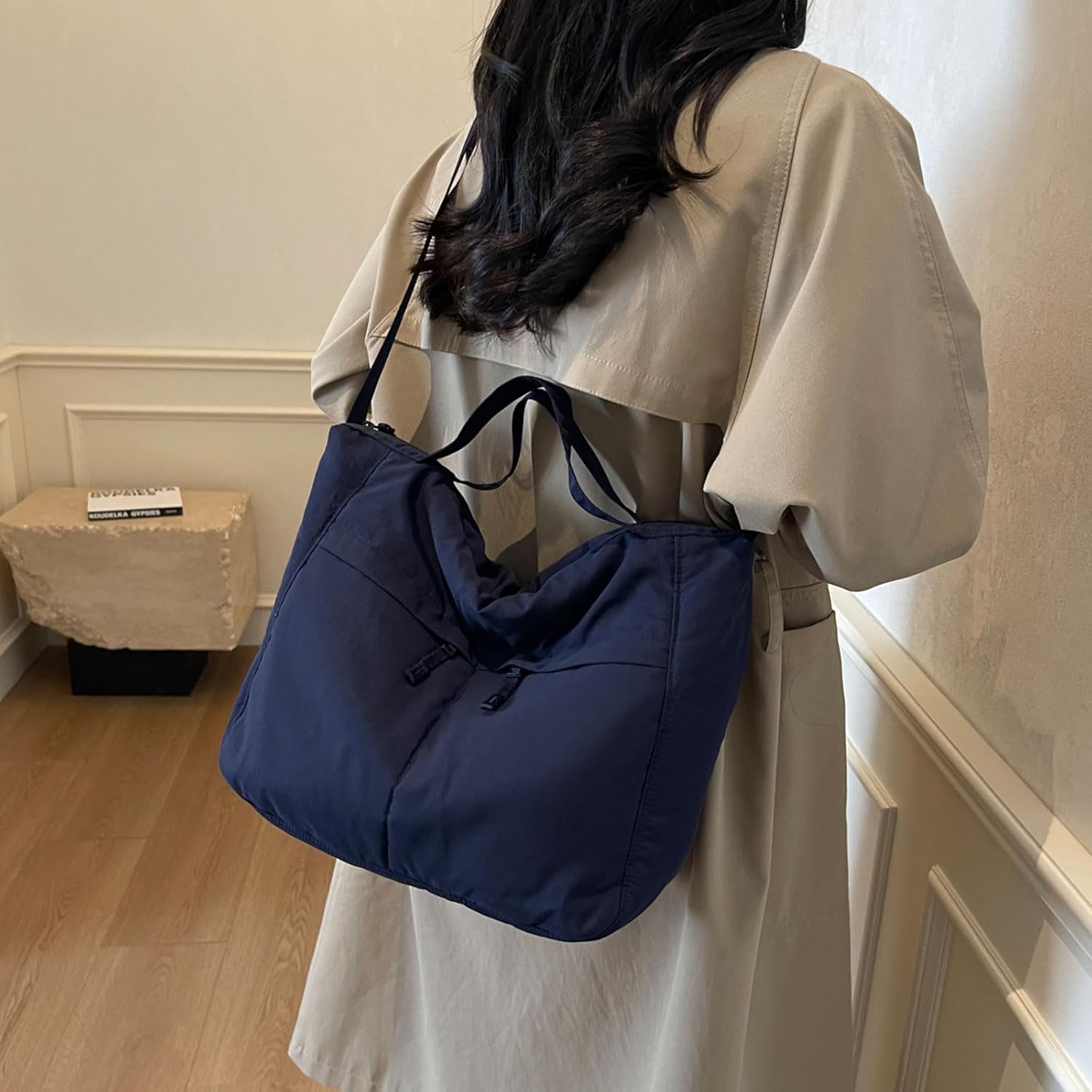 Teclado Nylon Messenger Bag Large Plain Casual Crossbody Bag Chic Shoulder Bag Laptop Bag Travel Daypacks