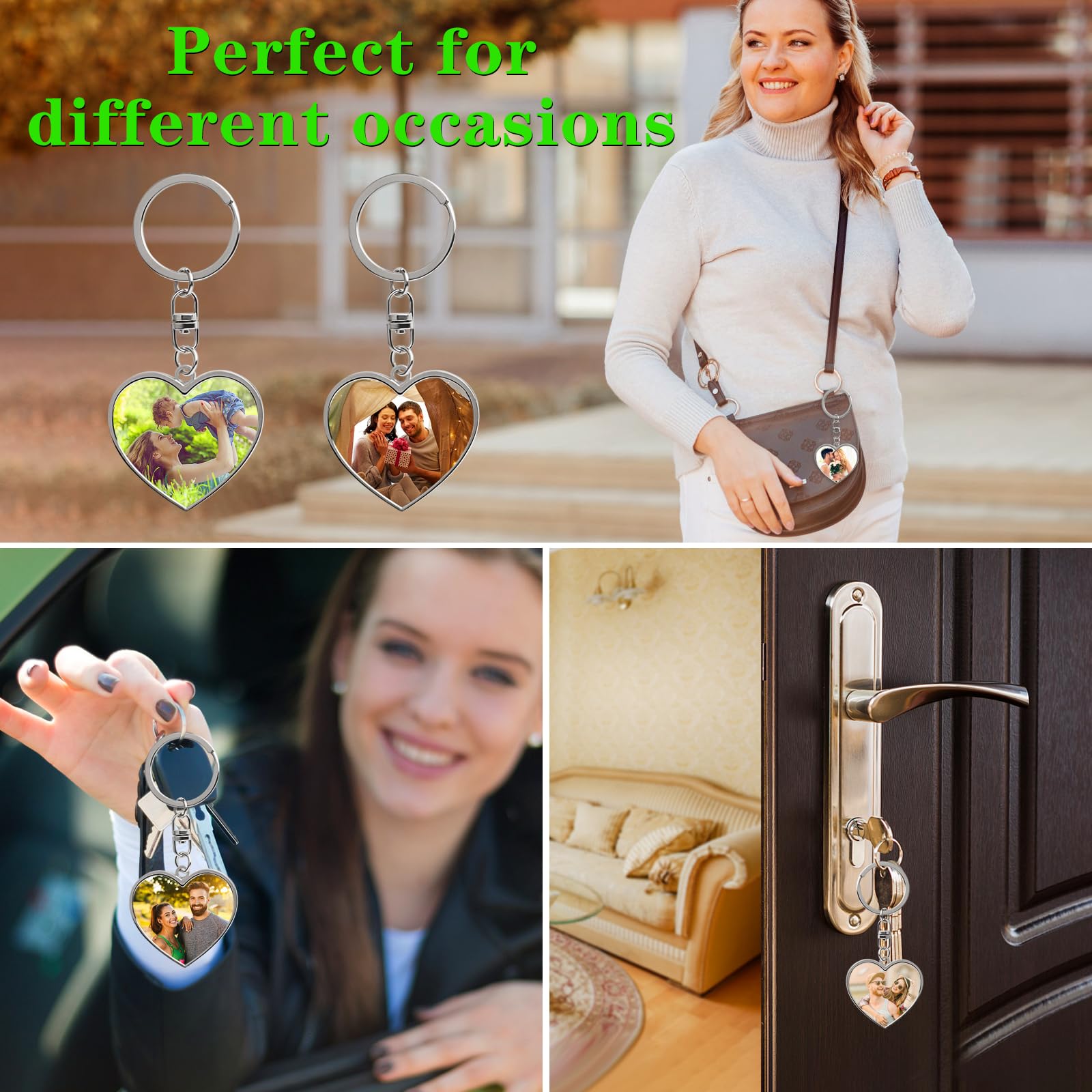 HYPERFOLD Llavero personalizado de doble cara con imagen, grabado personalizado, texto, regalos personalizados para hombres y novios