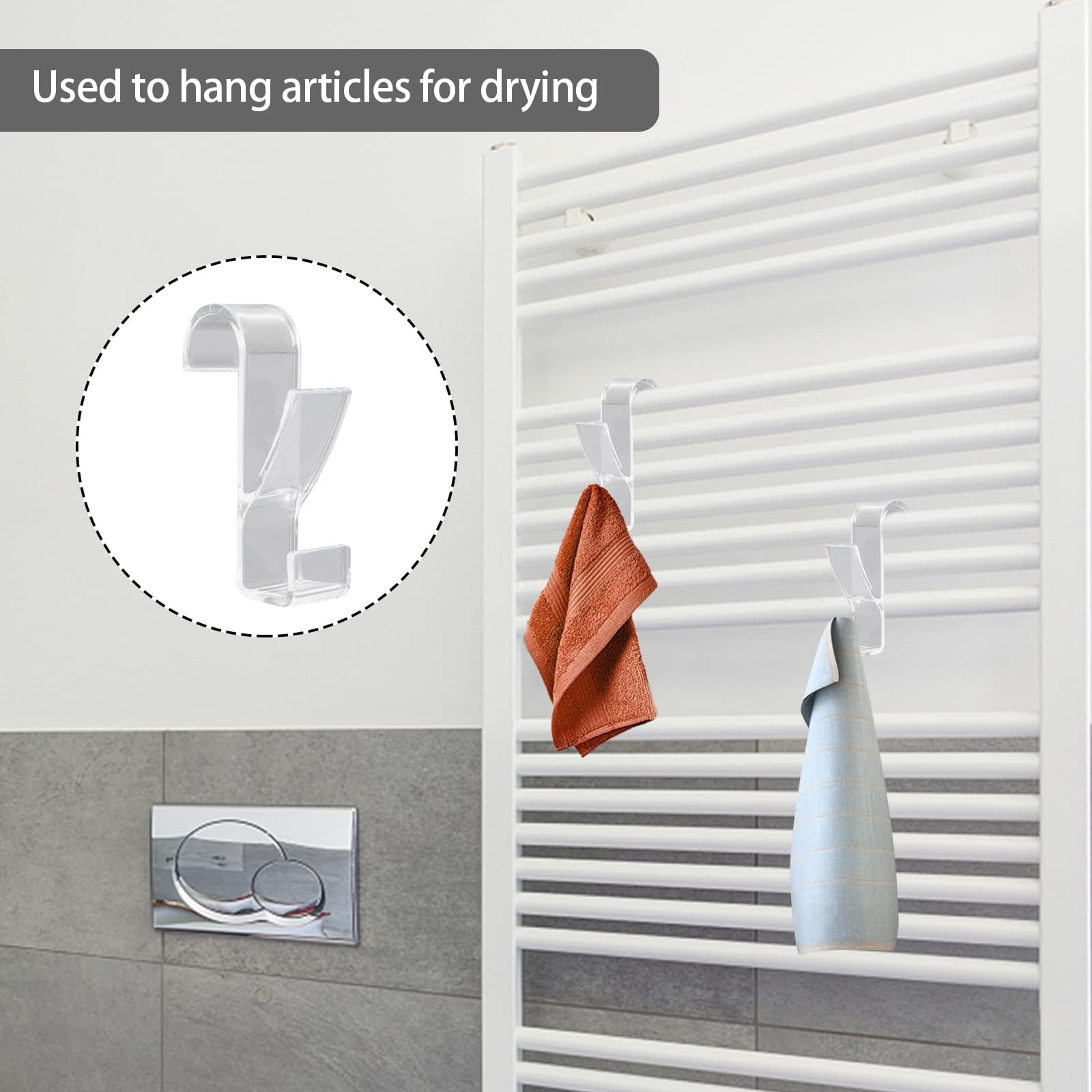10 Pezzi Ganci per Termoarredo Bagno,Appendi Accappatoio Bagno,Gancio per Radiatore in Plastica,per Appendere,Appendini Asciugamani Termosifone,Tutti I Radiatori Standard,Appendiabiti per Radiatore