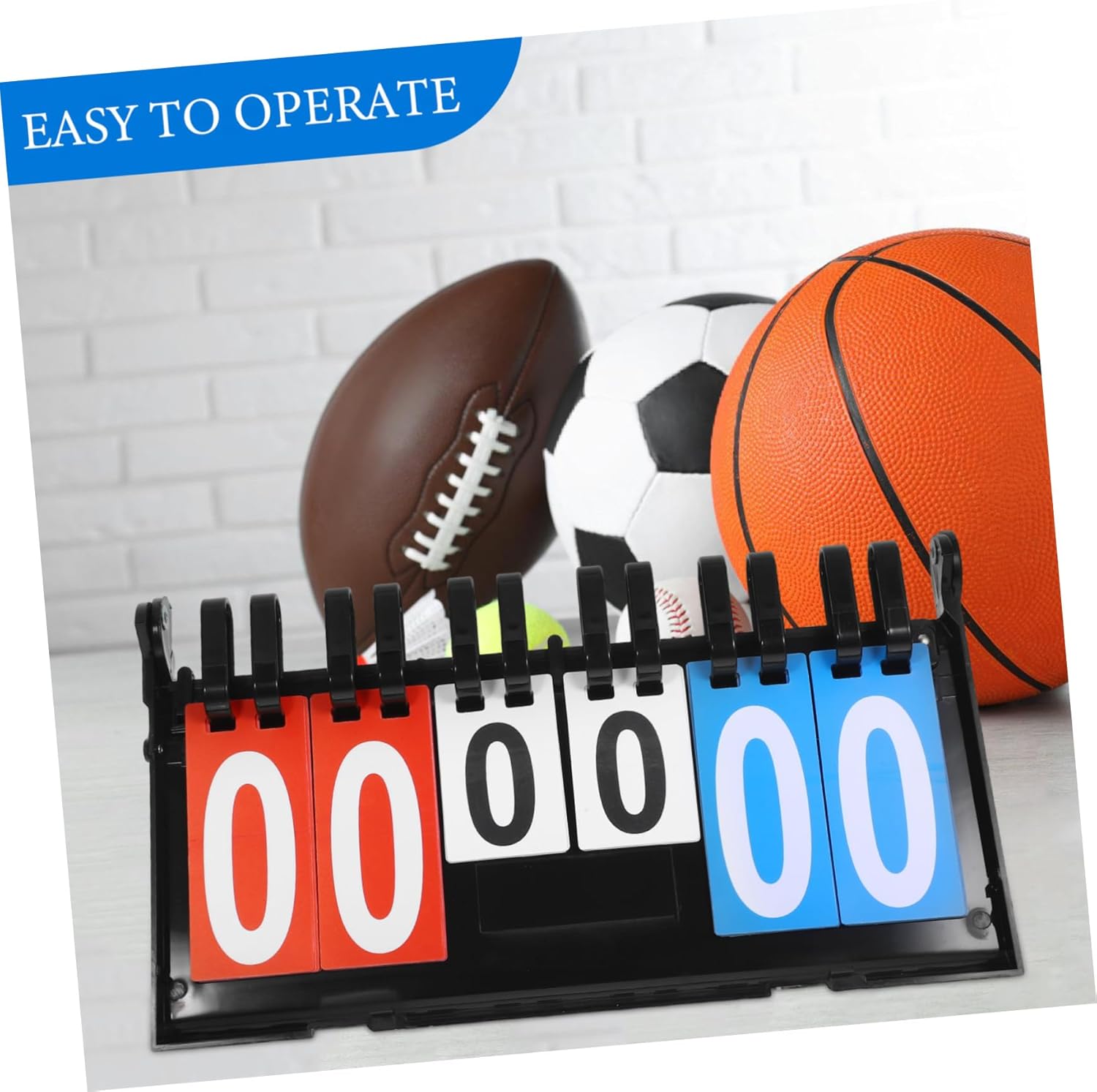 HANABASS Portable Tabletop Scoreboard for Basketball and Soccer Durable Flipping Scorekeeper with Numbers for Easy Use Sports Games