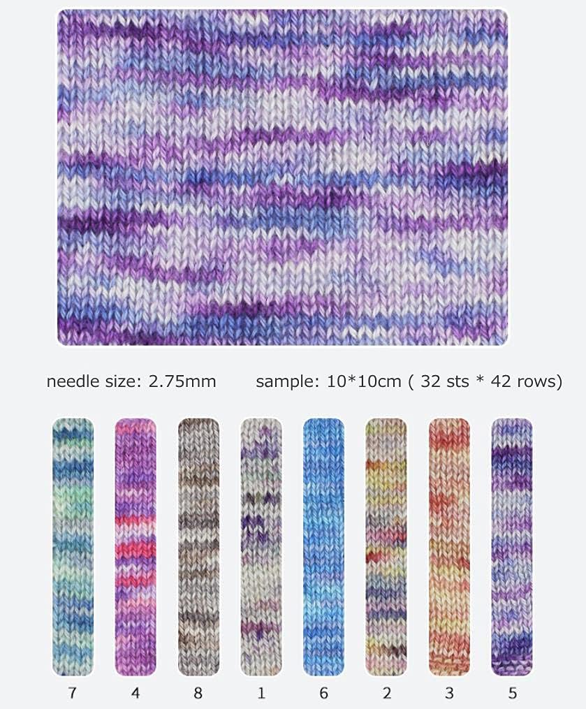 110g Yarn Ave Handpainted Silky Cashmere Knitting, Fingering Weight Yarn Shiny Colorful Soft Crochet Yarn, Great for Shawl, Scarves, Top and Craft Projects 01