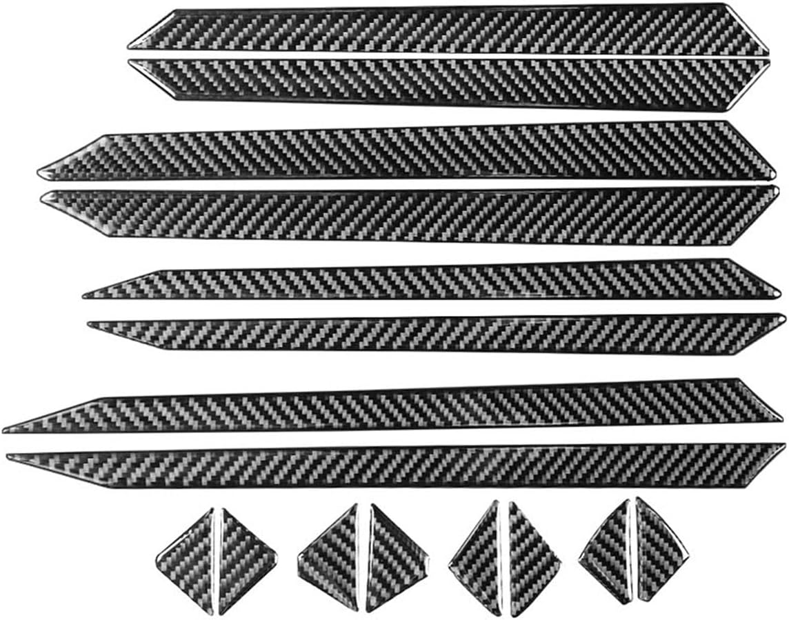 Real Carbon Fiber Interior Accessories Sticker Compatible with Honda 11th Gen Civic 2022-2026 2023 2024 2025 Car Inner Door Panel Decal Trim Strip Decor 16pcs Black