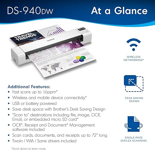 Miniatura 7 de Brother DS-940DW Duplex e Inalámbrico Compact Mobile Document Scanner