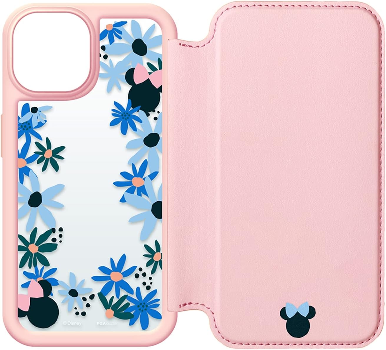Premium Style PG-DGF21K03MNE Glass Flip Case for iPhone 13 [Minnie Mouse]