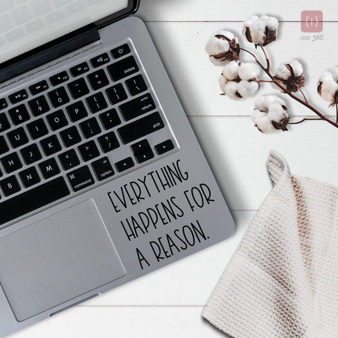 ISEE 360® Everything Happens a Reason Motivational Quotes Laptop Sticker Laptop Skin 14, 12,15.6,15 Inches and All Models Vinyl (Black) Decals (L x H 6.00 x 6.00 cm) (B07QMRLH21) Amazon Price History, Amazon Price Tracker