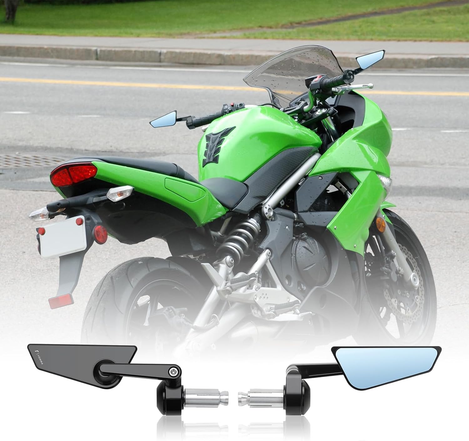 Motorcycle Bar End Mirrors 7/8" 22mm Handlebar Mirror CNC Aluminum Universal Rear View Side Mirror Fit for Ninja Z900 Honda Grom Yamaha Suzuki Ducati Cruiser Most Motorcycle Scooter Sports Bike