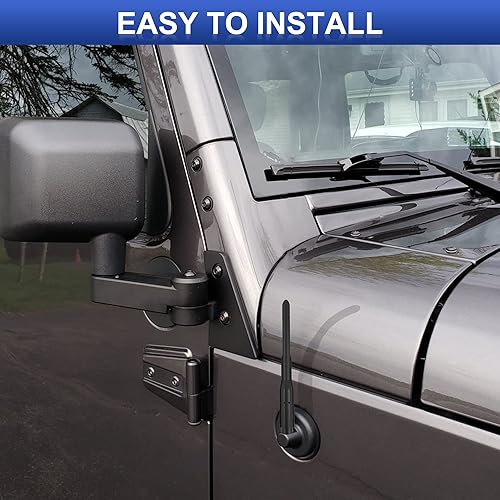 Miniatura 2 de VOFONO Antena compatible con Jeep Wrangler JK JL 2007-2024, accesorios para Jeep Gladiator JT, antena pequeña para Jeep Wrangler Gladiator