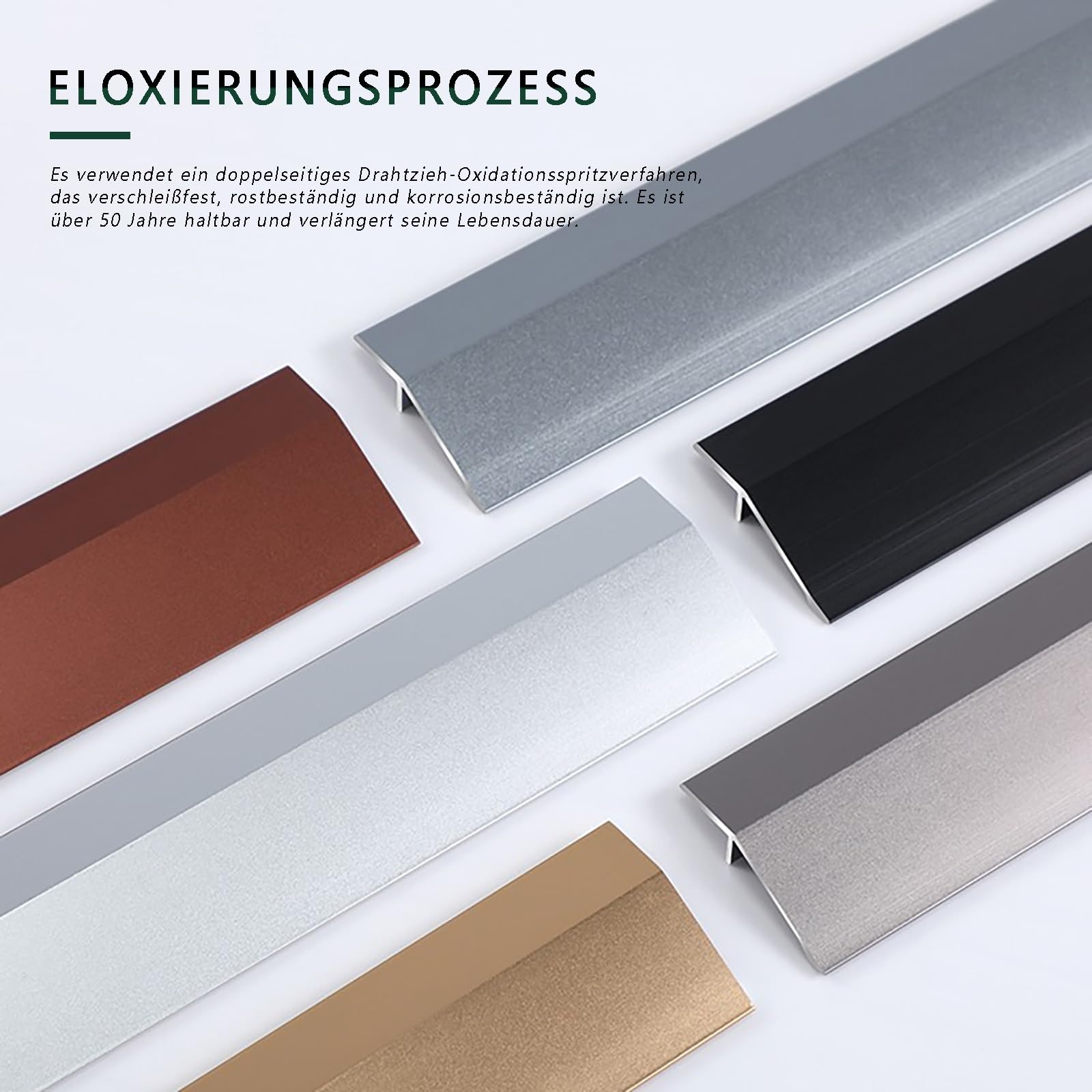Aluminiowy profil przejściowy, osłona szczeliny podłogowej, trwała listwa przejściowa, długość 90 cm, szerokość 55 mm, kompatybilność z regulacją wysokości, jasne srebrne wykończenie