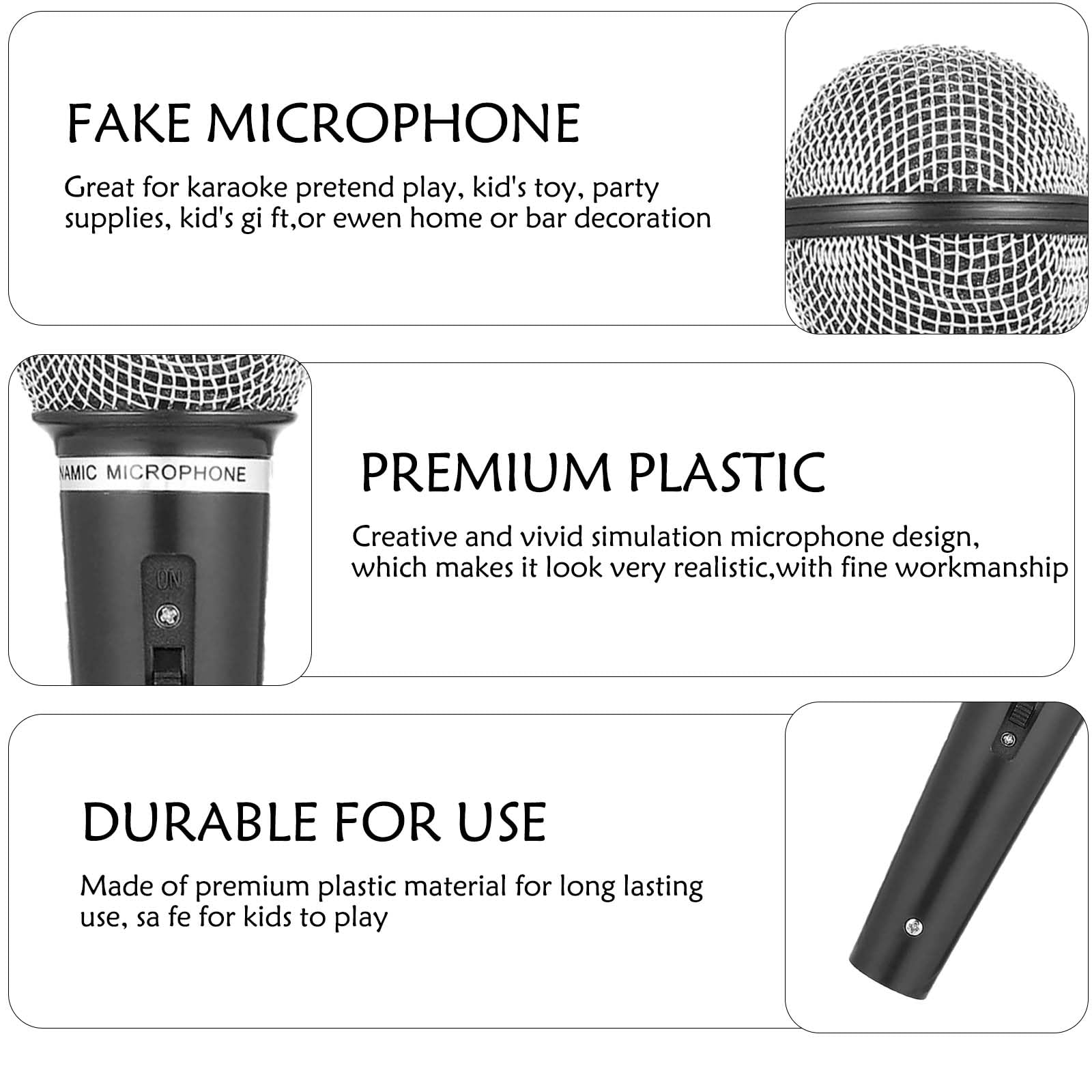 Toy Fake Microphone - Pretend Play Stage Prop For Singing, Role Play & Party Performances - View #7