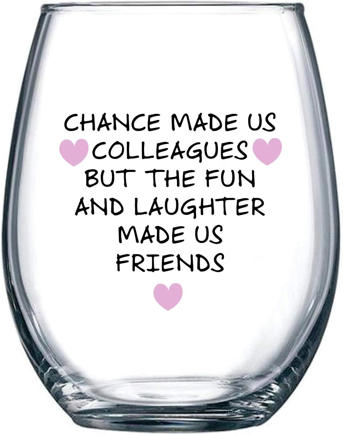 Gelid Chance Made Us Colleagues - Best Coworker BFF Gift - Perfect For Work Bestie Friend - Leaving or Going Away Present for Men and Women - 15 oz Stemless Wine Glass