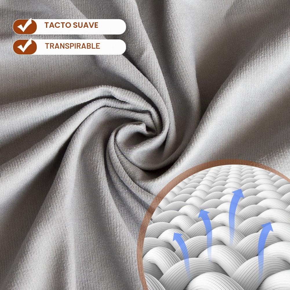 2pcs Funda Camilla Masaje, Funda de Cama de Masaje con Agujero Lavable, Funda para Mesas de Cosméticos y Bancos de Terapia, 190 x 70 x 12cm (Gris)