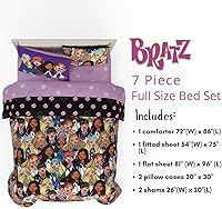 Vista 3 de Franco Bratz Fashion Bedding - Juego de edredón y sábanas súper suaves de 7 piezas con funda, tamaño Queen, (producto 100% oficial)