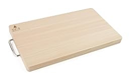 BOUMBI Hinoki Wood Reversible Cutting Board with Metal Handle&lpar;17&period;3x9&period;8x1&period;05 RM_Large&rpar;