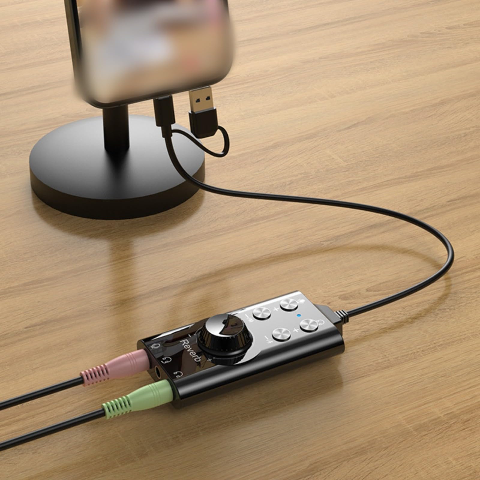 Scheda audio esterna USB/USB-C con surround virtuale 7.1, controllo del volume e adattatore audio da 3,5 mm, per cuffie PC, laptop, desktop, cavo da 200 cm