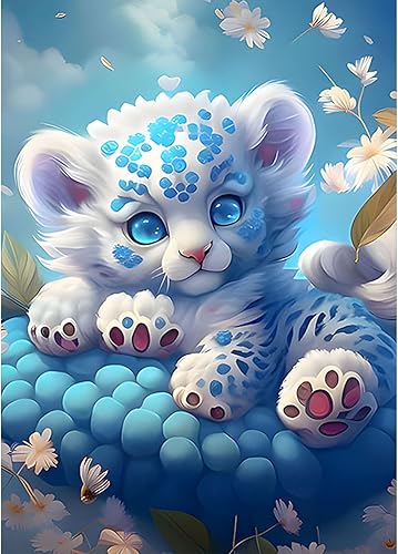 Miniatura 8 de SENQAO Kits de pintura de diamantes de pavo real para adultos, pavo real blanco en la playa pintura de diamantes, pintura de diamantes 5D para