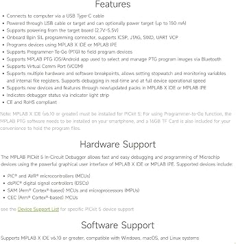 Waveshare PICkit 5 In-Circuit Debugger and Programmer, Type-C Port, Supports MPLAB, Card Programmer