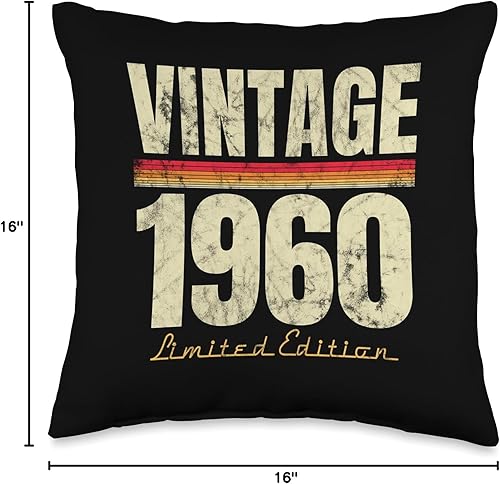 Miniatura 4 de Retro Est 1960 Limited Edition Born in 1960 Gifts 64th Birthday Vintage 64 Year Old Est 1960 LimitedEdition - Almohada de 16 x 16 pulgadas,