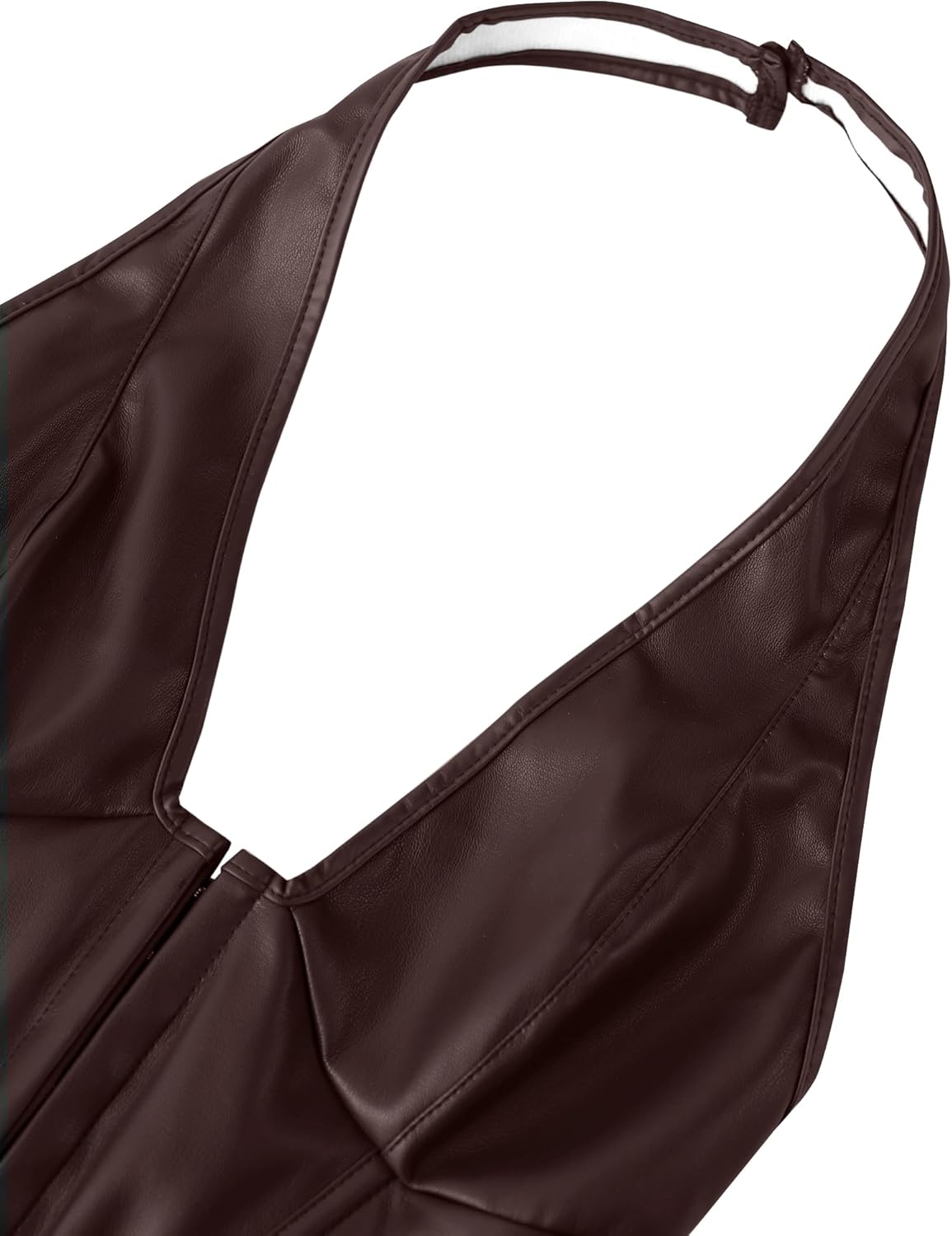 Women's Y2K Leather Halter Top Backless Corset Bustier Top Lace Up Sexy Going Out Crop Tank Halter Neck Party Club - Image 6