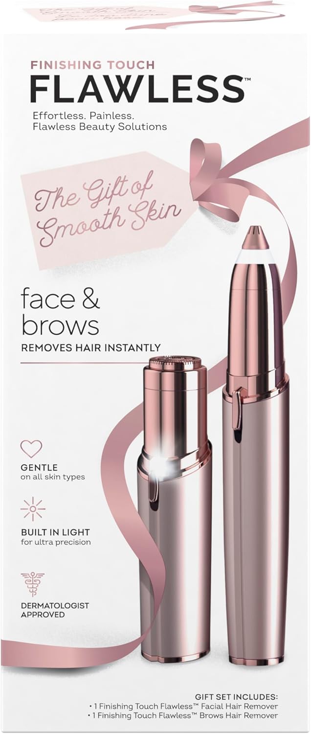 Finishing Touch Flawless Gift Set, Face & Brows Hair Remover, Blush, 2