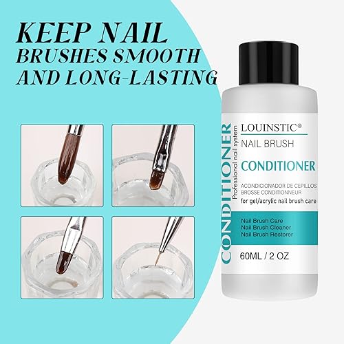 Miniatura 9 de LOUINSTIC Solución deslizante para uñas de poligel y kit limpiador de pinceles de arte de uñas, solución antideslizante de gel de uñas de poliéster