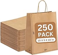 Vista 18 de JET PAPER BAGS - Bolsas grandes de papel marrón con asas de 13 x 7 x 17 pulgadas [25 piezas] Prime para llevar, comestibles, golosinas, venta al por