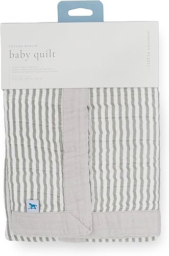 Miniatura 8 de Little Unicorn Manta de muselina de algodón a rayas grises  100% algodón  súper suave  bebés y niños pequeños  30 x 40 pulgadas  Lavable a máquina