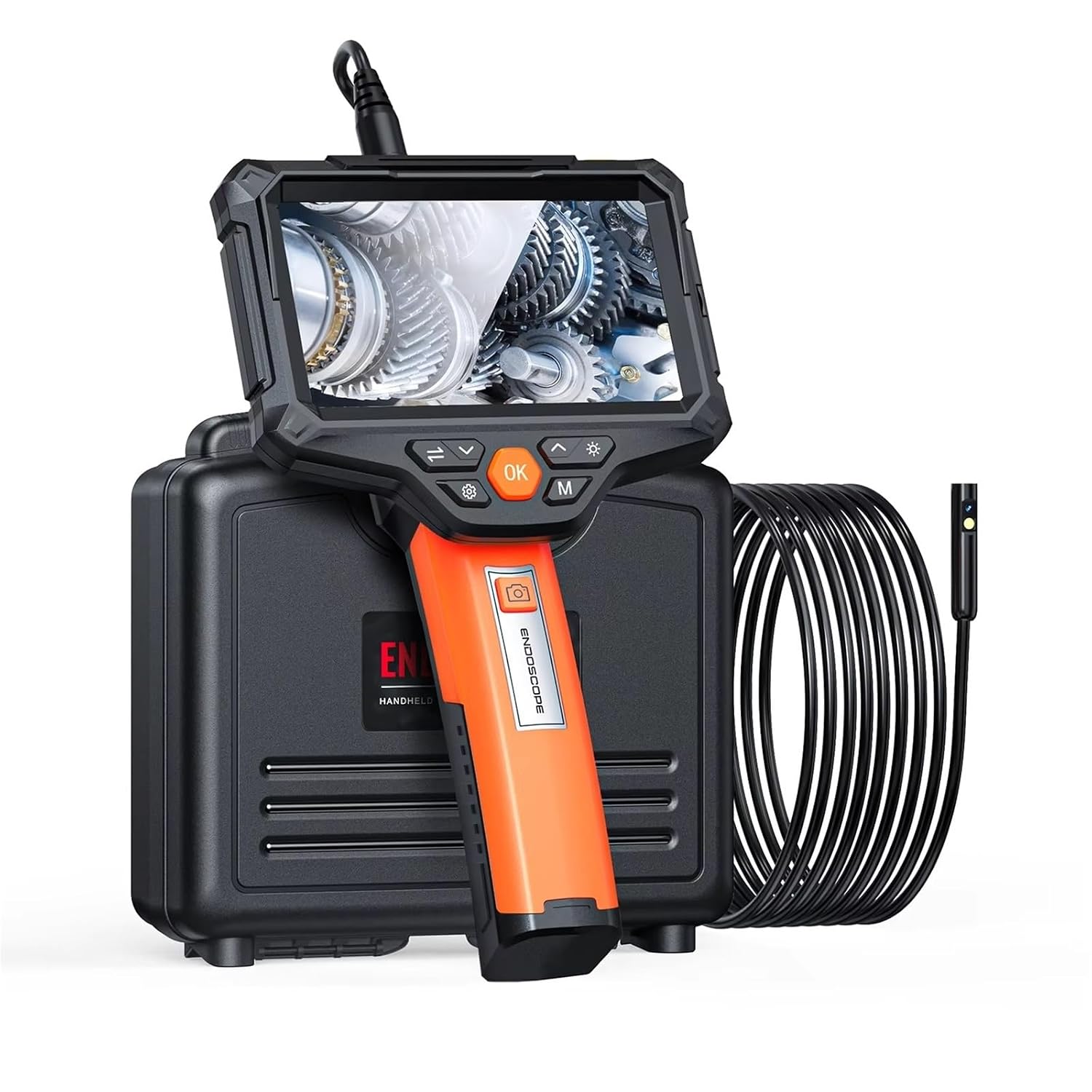 8mm Dual Lens 5m Portable Industrial 8mm Rigid 5.0Inch IPS Screen 1080P Borescope Pipe Camera Endoscope Inspection Camera