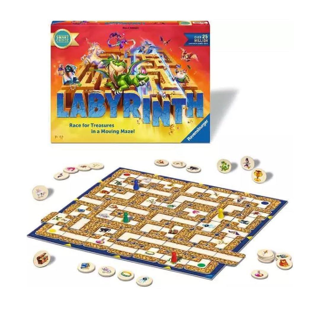 Ravensburger Labyrinth - The Moving Maze Game [Smart Choice] Family Board Games for Adults & Kids Age 7 Years Up - 2 to 4 Players