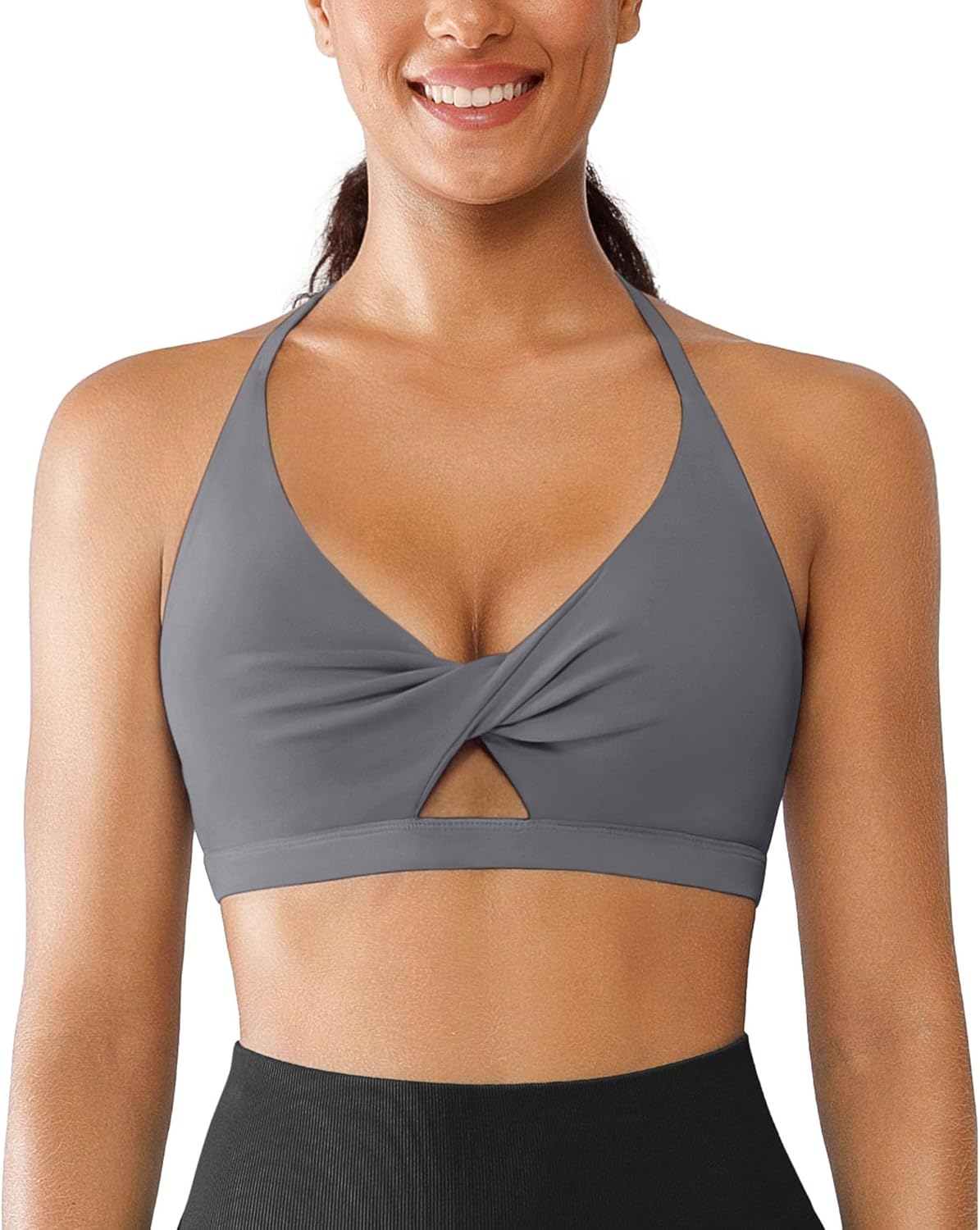 BRXL Sport Bras for Women Low Impact Adjustable Sports Bras Twist Front Workout Bra with Removable Pads