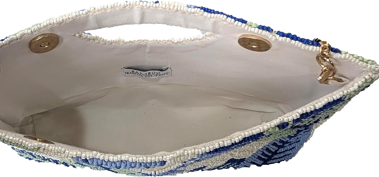 Bamboo Trading Blue Breeze Half Moon Clutch, 10-Inch, Multicolor - Image 5
