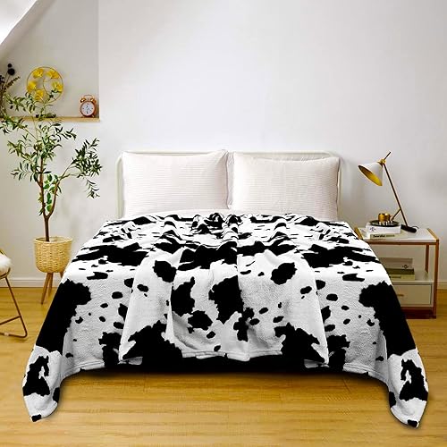 Miniatura 6 de Manta de forro polar suave con estampado de vaca mantas de franela mullidas para cama mantas de felpa ligeras y esponjosas para sofá mantas cálidas