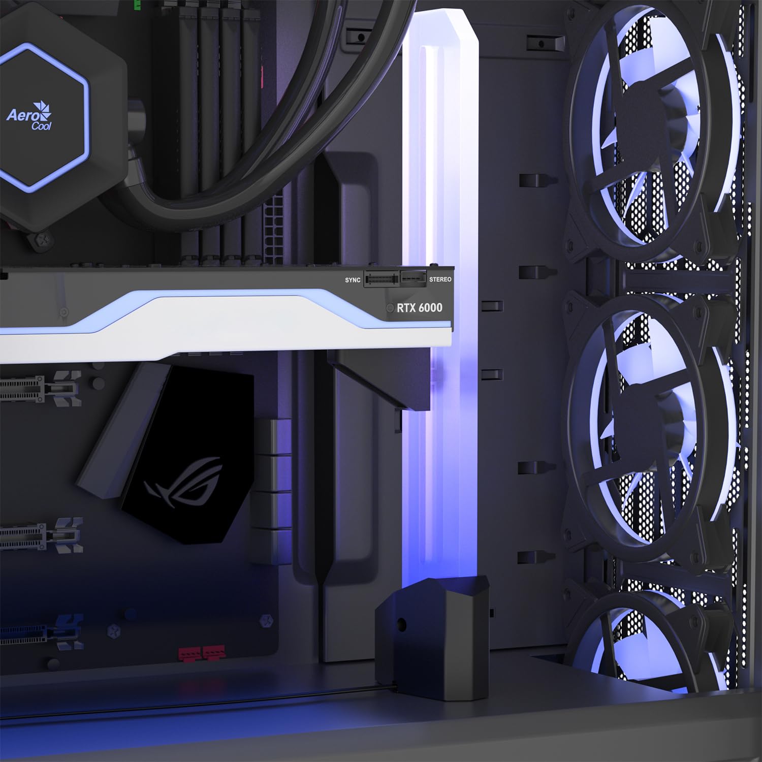 ARGB Grafische Kaart GPU Brace Ondersteuning, Verstelbare GPU Houder voor Desktop Grafische Kaart, Aluminiumlegering Grafische Kaart Anti Sag Houder Beugel met Magnetische Basis (Wit