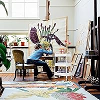 Vista 5 de Carrito con ruedas de 3 niveles, sin tornillos, carrito de almacenamiento de tres niveles, carrito de utilidad rodante con ruedas bloqueables