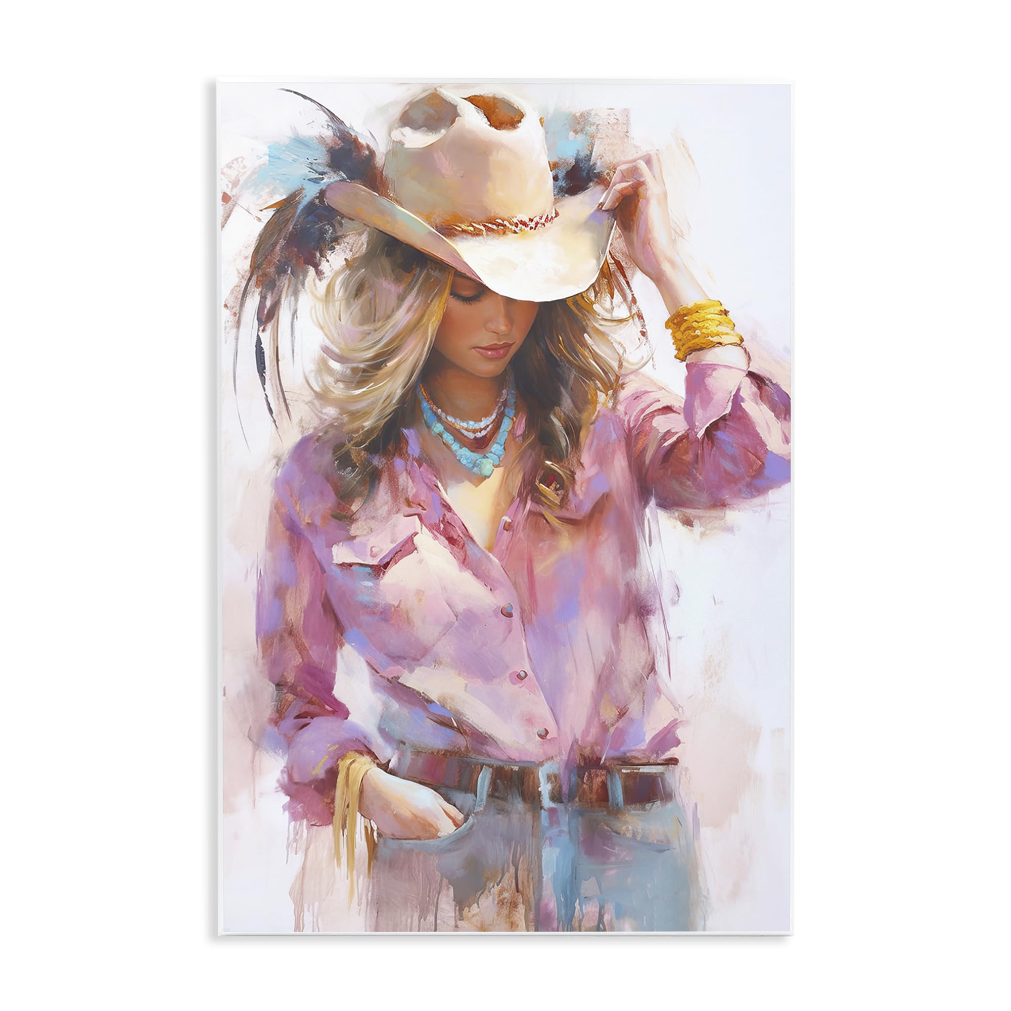 Stupell Industries 'Cowgirl Hat Reflections', Wall Plaque Art, 13 x 19 Inches, Easy to Hang and Sturdy, Made in USA, by Tina LeCour