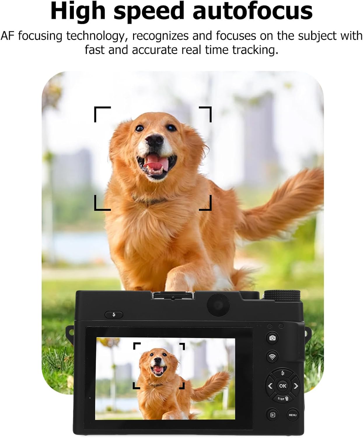 4K Digital Camera, 75MP UHD 3 Inch LCD Screen Point and Shoot Camara with Flash, 18X Digital Zoom Compact Vlog Travel Camara for Photography (Black) - Image 4