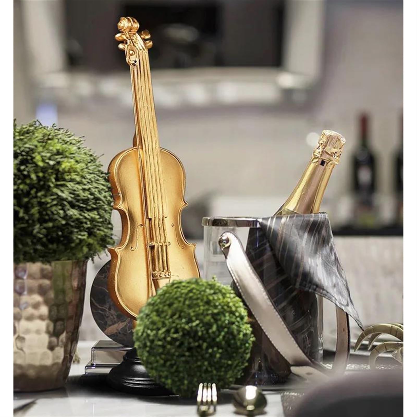 Zestaw Modeli Do Składania Instrumentów Muzycznych Miedziany Miniaturowy Miniaturowy Model Domowy Ornament Stary Instrument Skrzypcowy