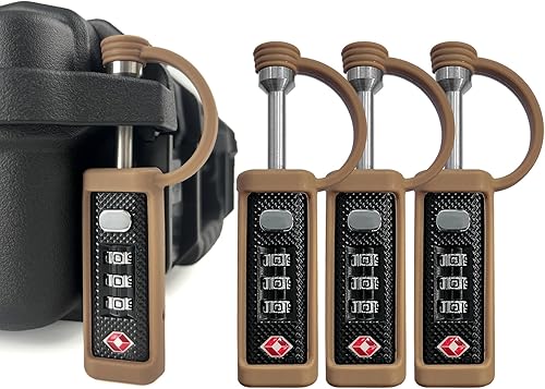 Miniatura 11 de Paquete de 4 cerraduras rígidas para rifles aprobadas por la TSA para armas de fuego, fundas de viaje para pistolas duras, fundas de viaje para
