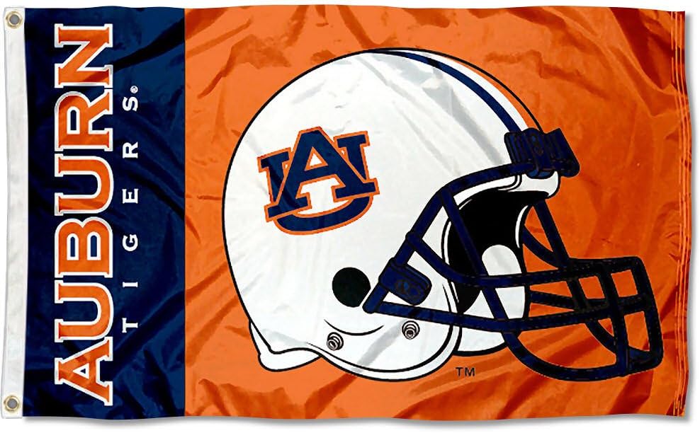 Auburn College Helmet Flag