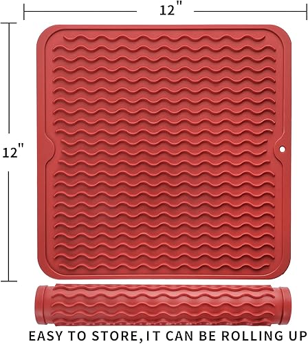 Miniatura 412 de Tapete de silicona para secado de platos para múltiples usos, fácil de limpiar, ecológico, resistente al calor, tapete de silicona para encimera