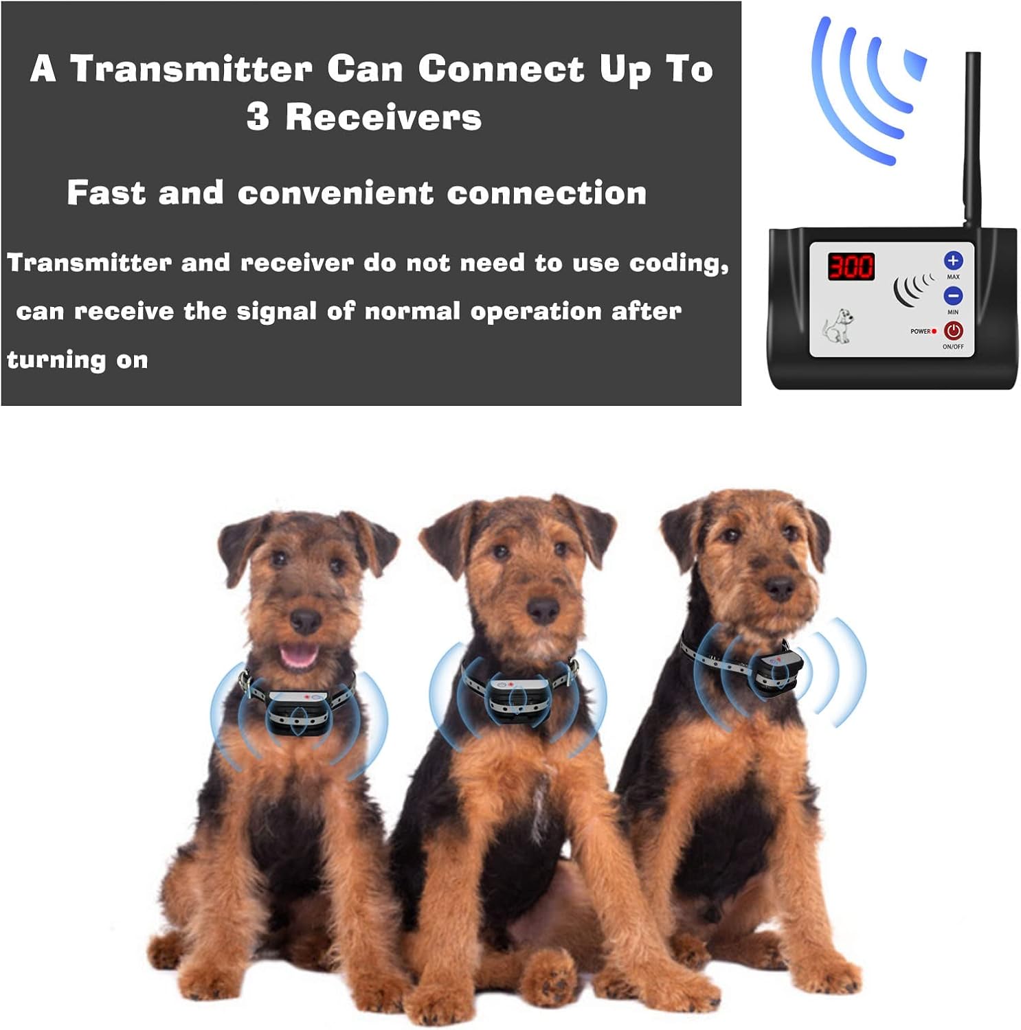 Smoostart Wireless Pet Containment System Dog Fence Wireless, Dog Boundary Collar System Waterproof Receiver Training Collar of Dogs Keep Pets Secure in Your Yard (Wireless Fence Kit) : Smoostart : Pet Supplies