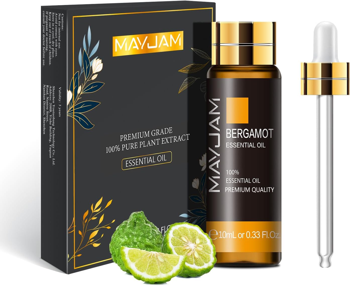 Bergamot Essential Oil, MAYJAM 10ML/0.33FL.OZ Premium Bergamot Oils for Soap Candle Making, Diffuser, Bedroom, Living Room, Office