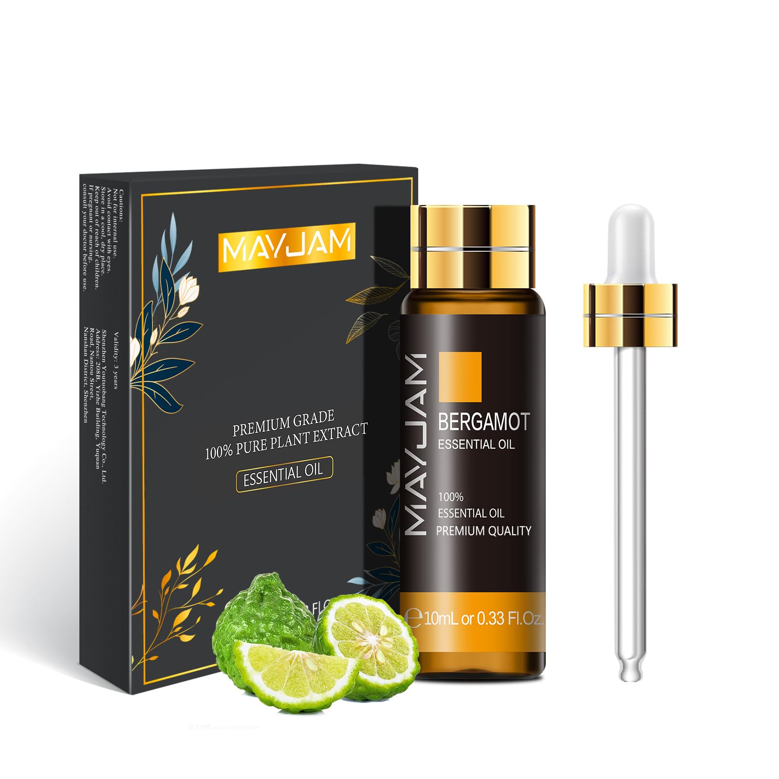 Bergamot Essential Oil, MAYJAM 10ML/0.33FL.OZ Premium Bergamot Oils for Soap Candle Making, Diffuser, Bedroom, Living Room, Office
