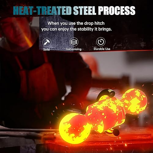 Miniatura 2 de Enganche de remolque ajustable  Enganche de barra de tracción de aluminio resistente  Se adapta a receptor de 2 pulgadas, caídaelevación de 6