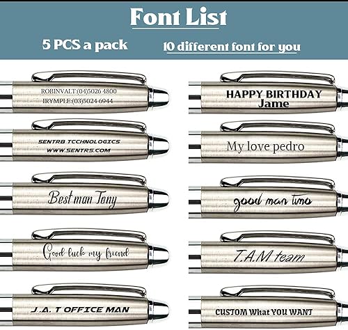 Miniatura 4 de Ancolo Bolígrafos de negocios ejecutivos personalizados, tinta negra de punta media con 10 recambios adicionales personalizados con tu nombre o