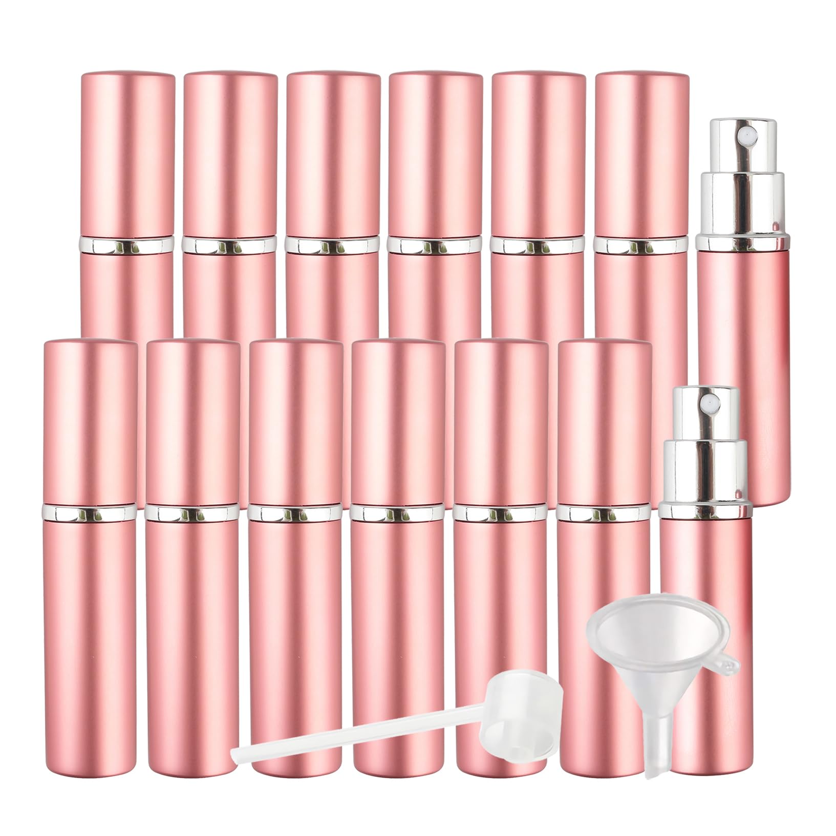 28 Piezas 10ml Rosa Botella de Spray Dispensador Portatil de Perfume Bote de Spray Viaje Pulverizador Mini Atomizador de Perfume Recargable